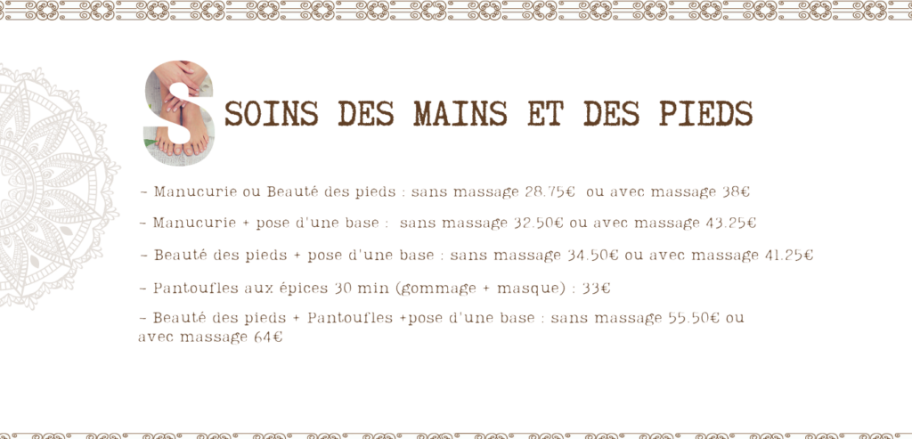 soins mains et pieds
